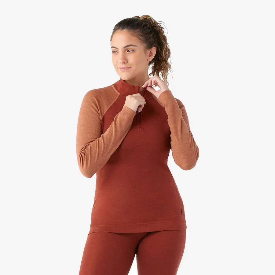 Women's Classic Thermal Merino Base Layer 1/4 Zip (Pecan Brown Heather)