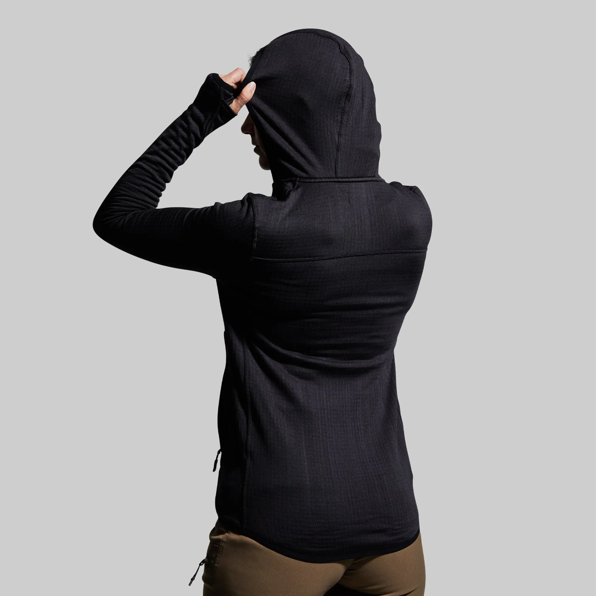 Women's Quiver Half Zip Hoodie (Black)