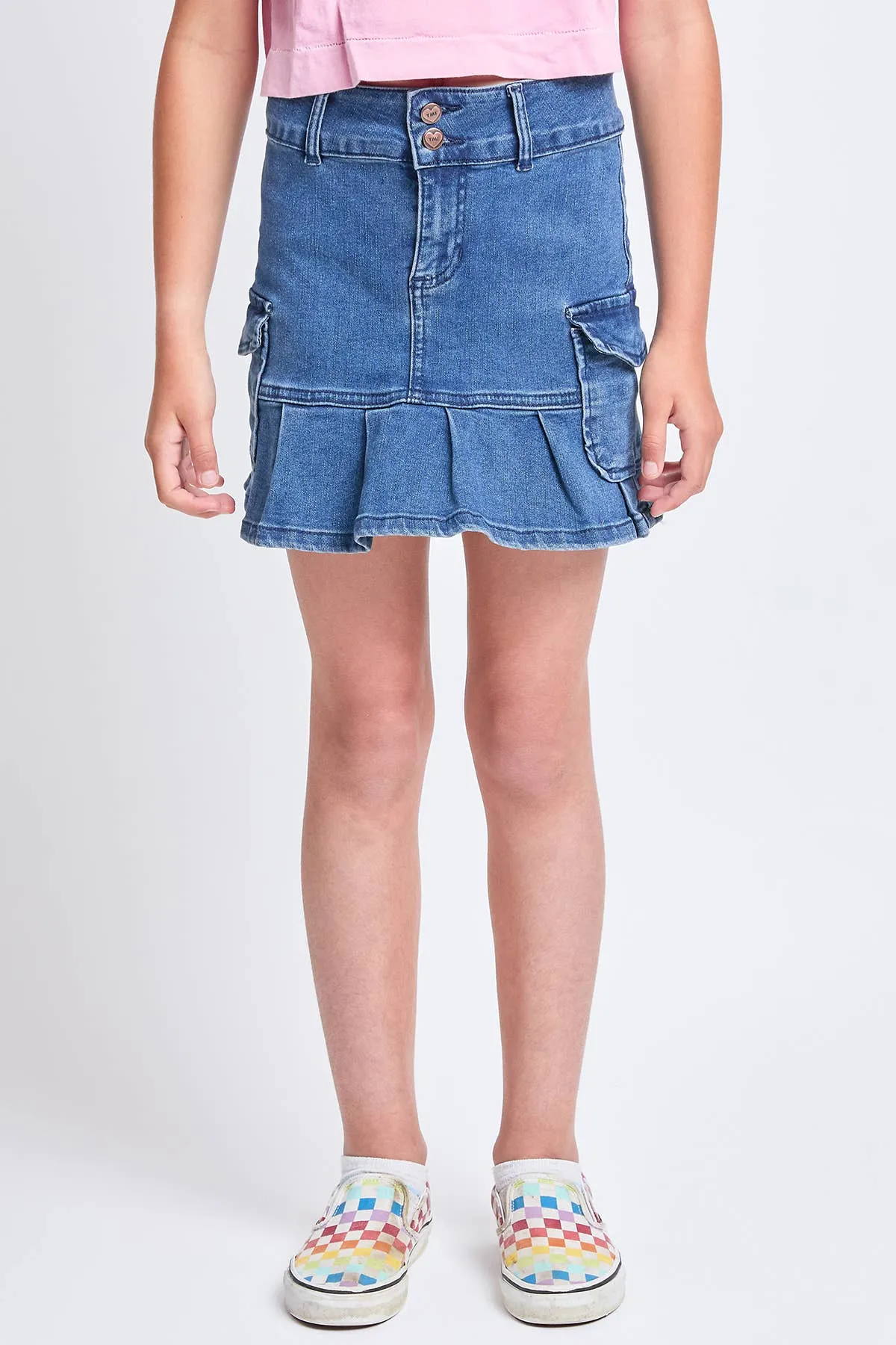 YMI | Girls Cargo Pleated Denim Skirt