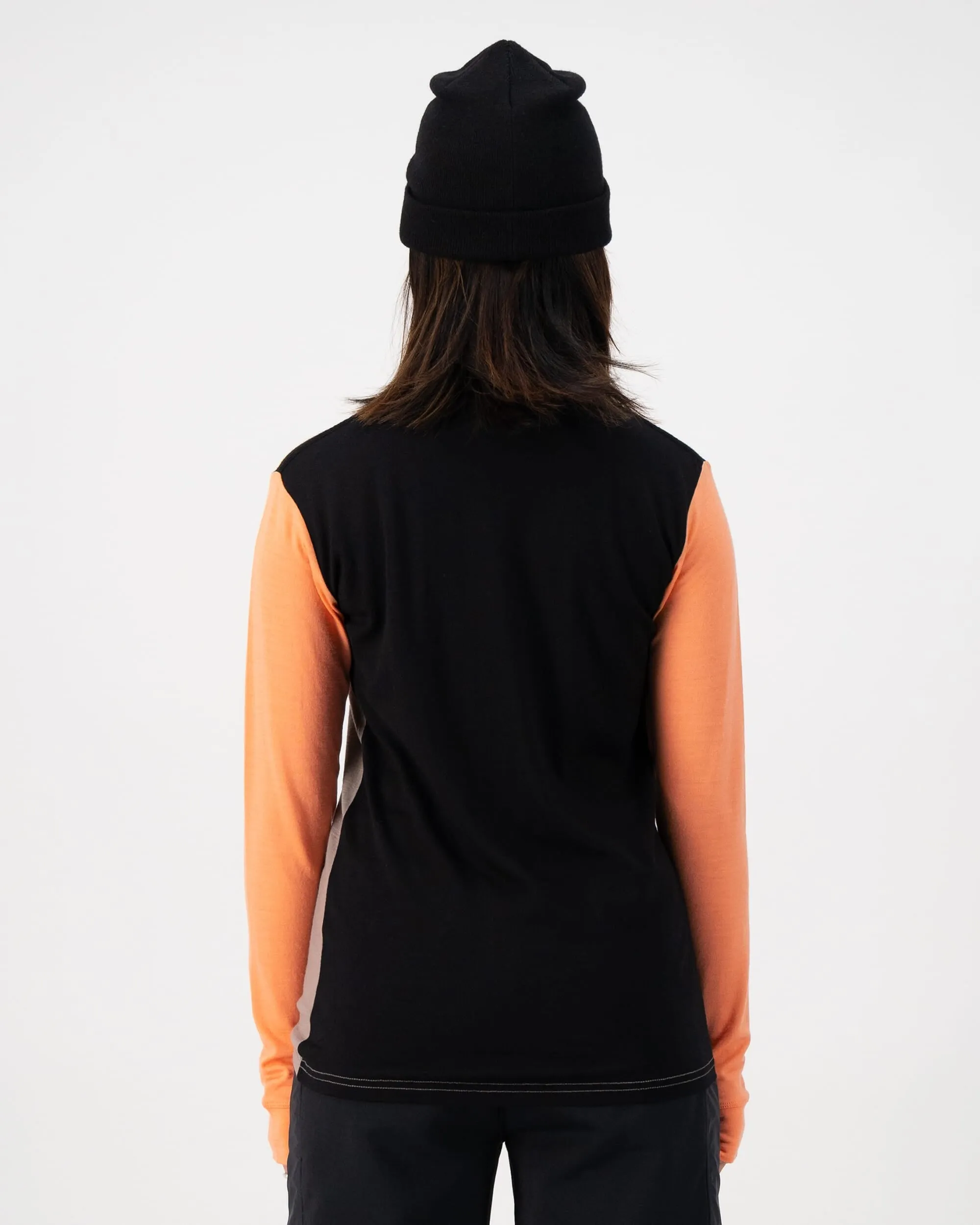 Yotei Merino High Neck Long Sleeve - Punch / Cinder / Black