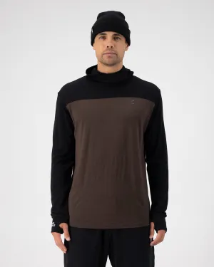 Yotei Merino Powder Hood Long Sleeve - Cedar / Black