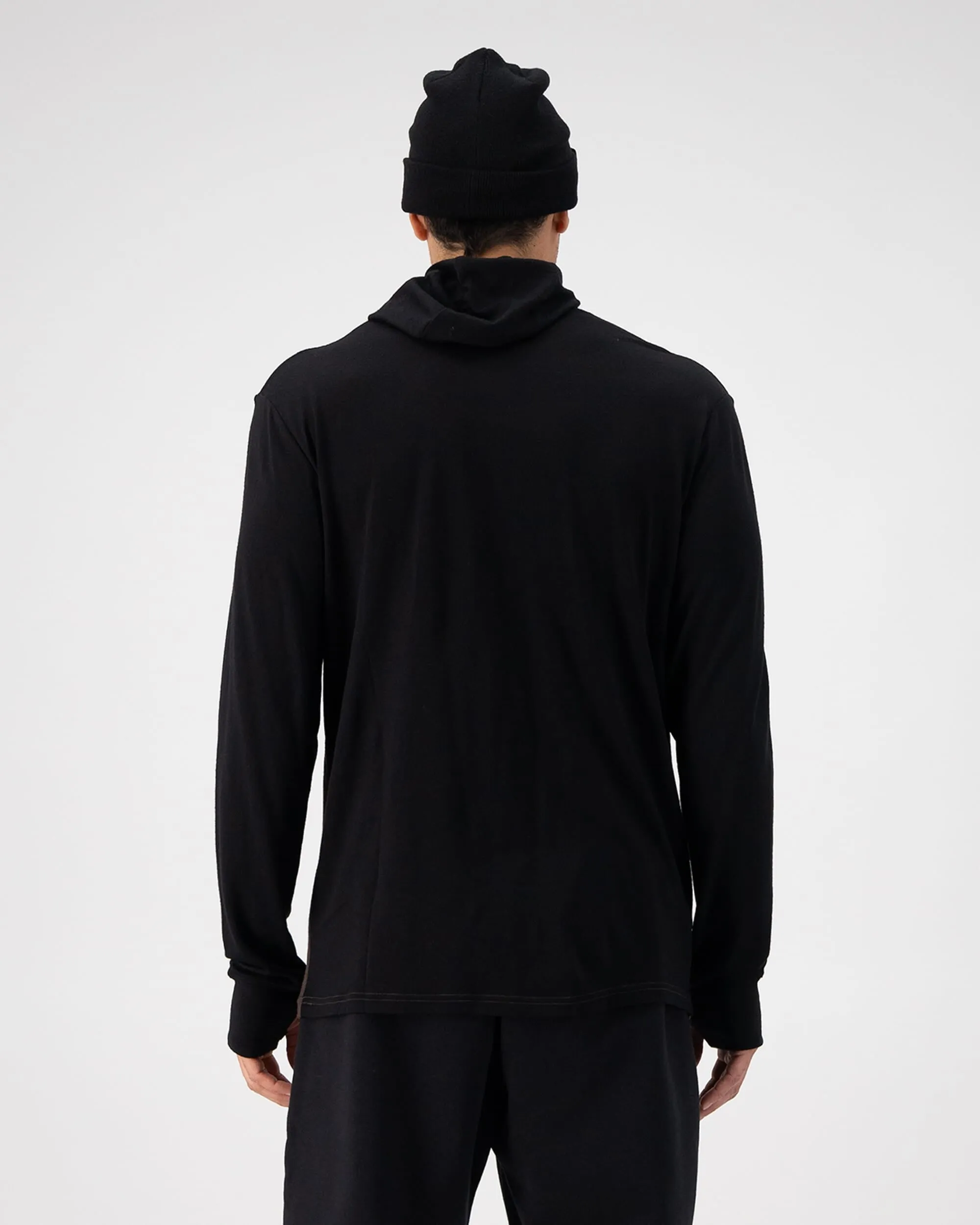 Yotei Merino Powder Hood Long Sleeve - Cedar / Black